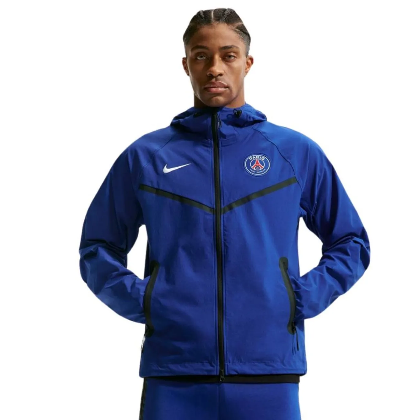 Nike Paris Saint-Germain Tech Woven Anthem Windrunner Jack Blauw Zwart Wit