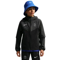 Nike Paris Saint-Germain Tech Woven Trainingsjack 2026-2027 Kids Zwart Donkergrijs Wit