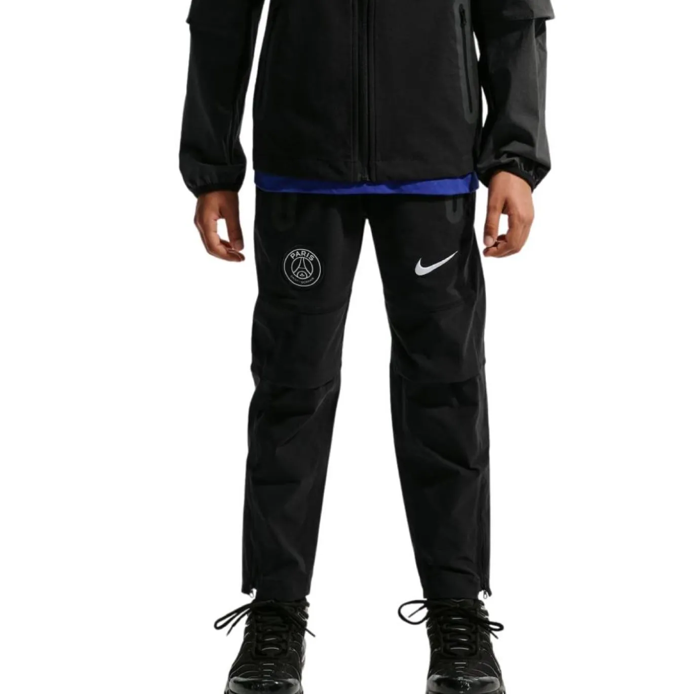 Nike Paris Saint-Germain Tech Woven Trainingsbroek 2026-2027 Kids Zwart Donkergrijs Wit