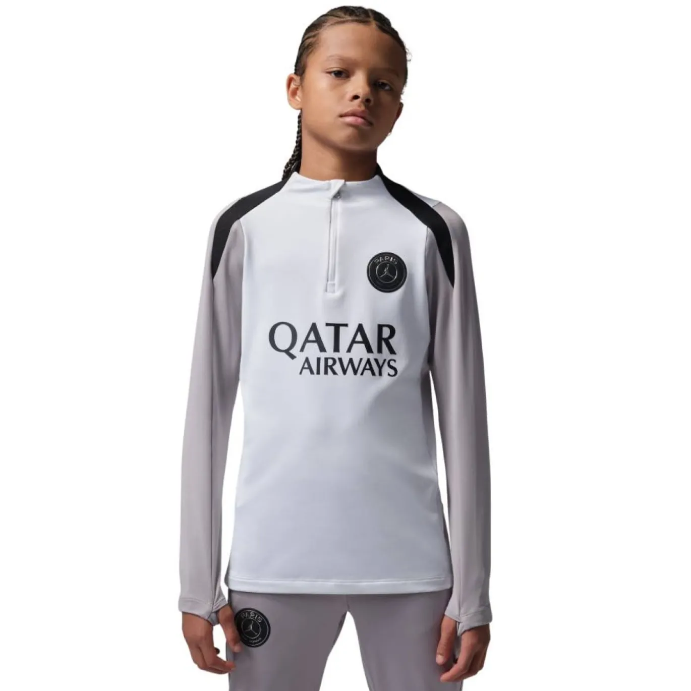 Nike Paris Saint-Germain x Jordan Strike Trainingspak 1/4-Zip 2025-2026 Kids Wit Grijs Zwart