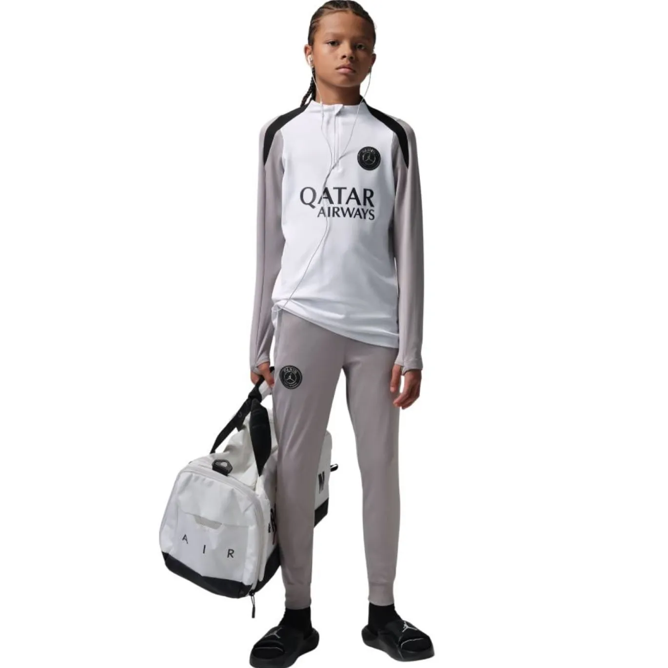Nike Paris Saint-Germain x Jordan Strike Trainingstrui 1/4-Zip 2025-2026 Kids Wit Grijs Zwart