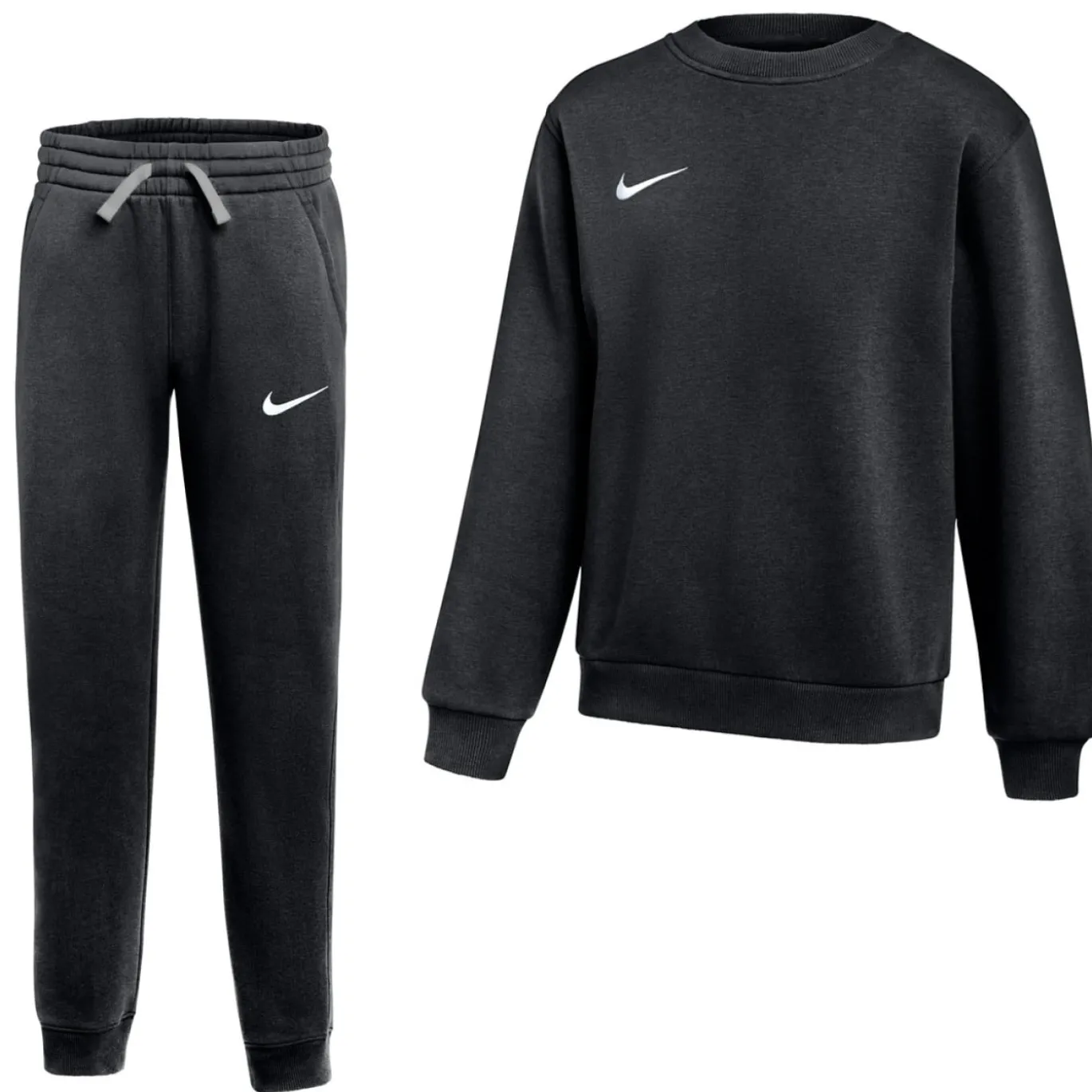 Nike Park 26 Fleece Crew Joggingpak Kids Zwart Wit