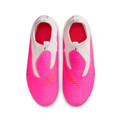 Nike Phantom 6 High Academy Gras / Kunstgras Voetbalschoenen (MG) Kids Wit Felroze Zwart