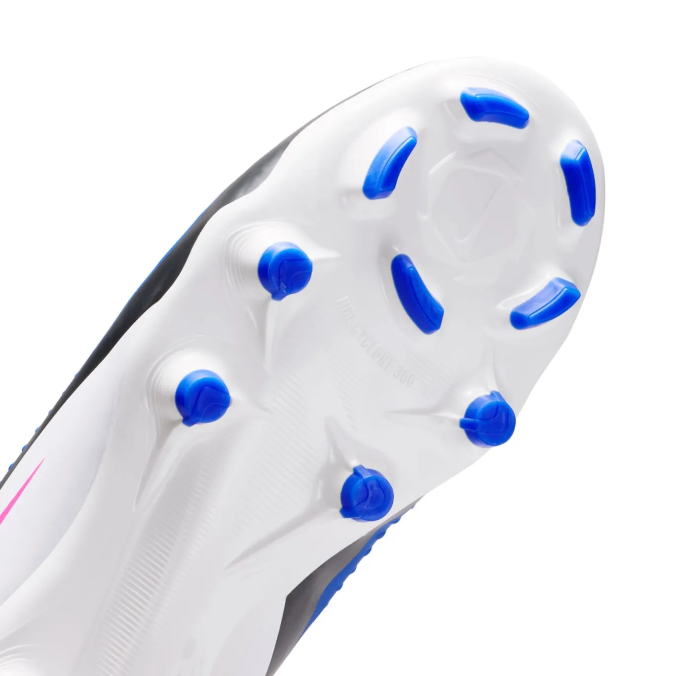 Nike Phantom 6 High Academy Gras / Kunstgras Voetbalschoenen (MG) Kids Blauw Wit Felroze