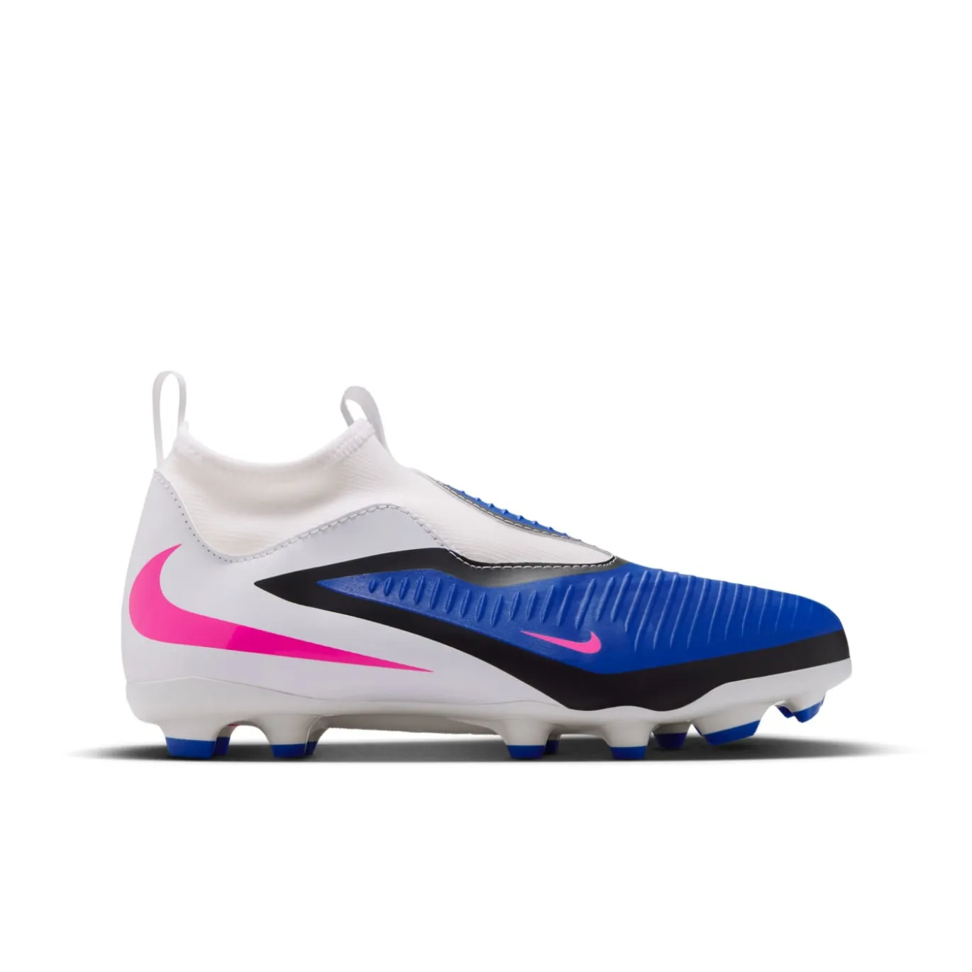Nike Phantom 6 High Academy Gras / Kunstgras Voetbalschoenen (MG) Kids Blauw Wit Felroze