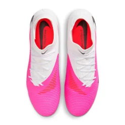 Nike Phantom 6 High Academy Gras / Kunstgras Voetbalschoenen (MG) Wit Felroze Zwart
