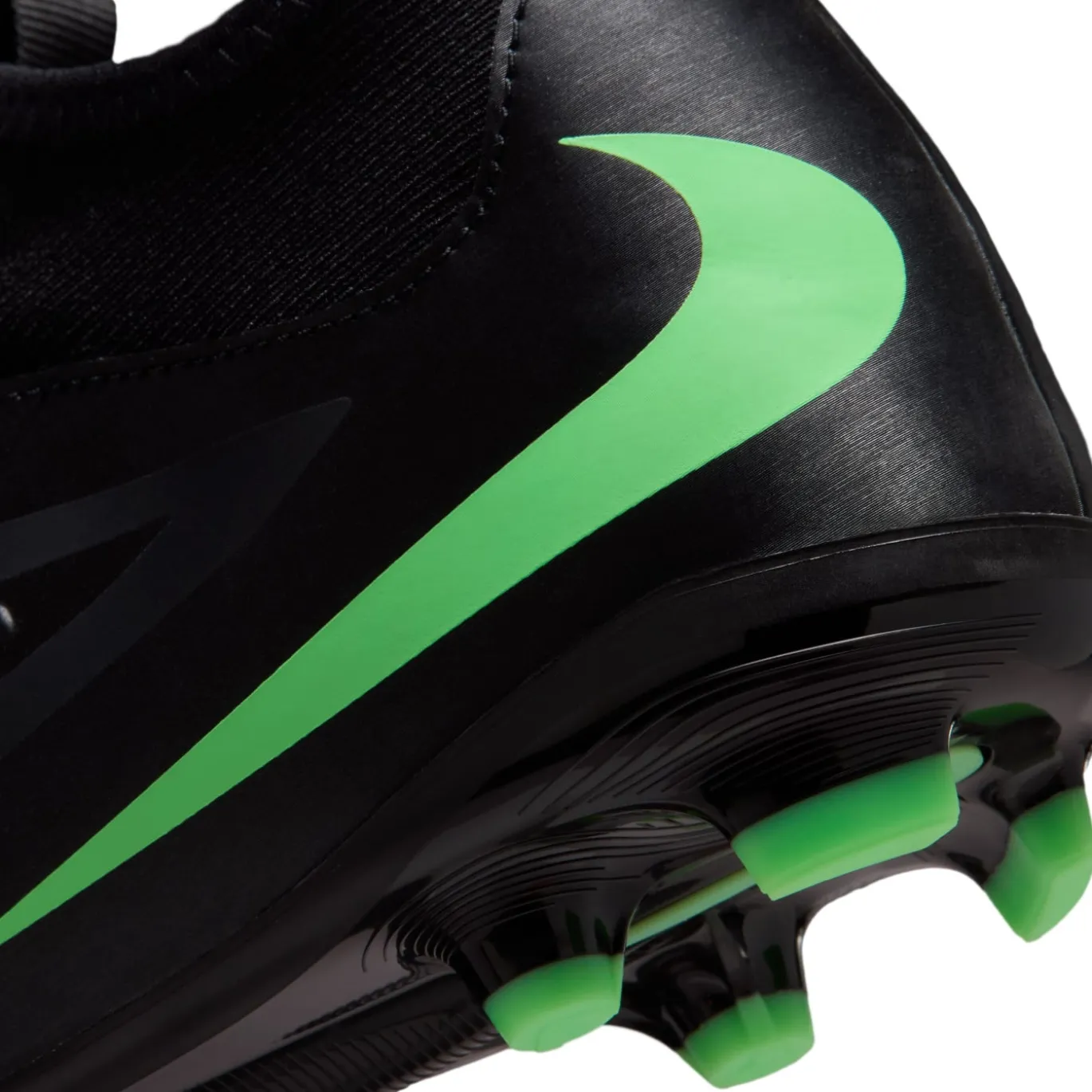 Nike Phantom 6 High Academy Gras / Kunstgras Voetbalschoenen (MG) Kids Zwart Felgroen