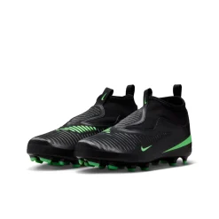 Nike Phantom 6 High Academy Gras / Kunstgras Voetbalschoenen (MG) Kids Zwart Felgroen