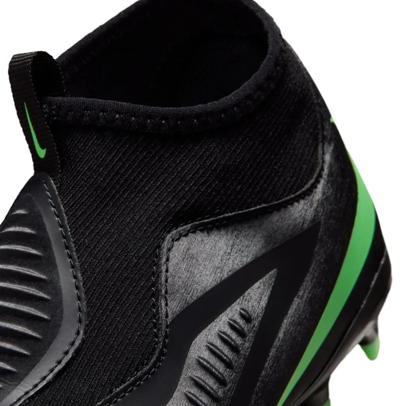 Nike Phantom 6 High Academy Gras / Kunstgras Voetbalschoenen (MG) Kids Zwart Felgroen