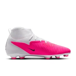 Nike Phantom 6 High Club Gras / Kunstgras Voetbalschoenen (MG) Wit Felroze Zwart
