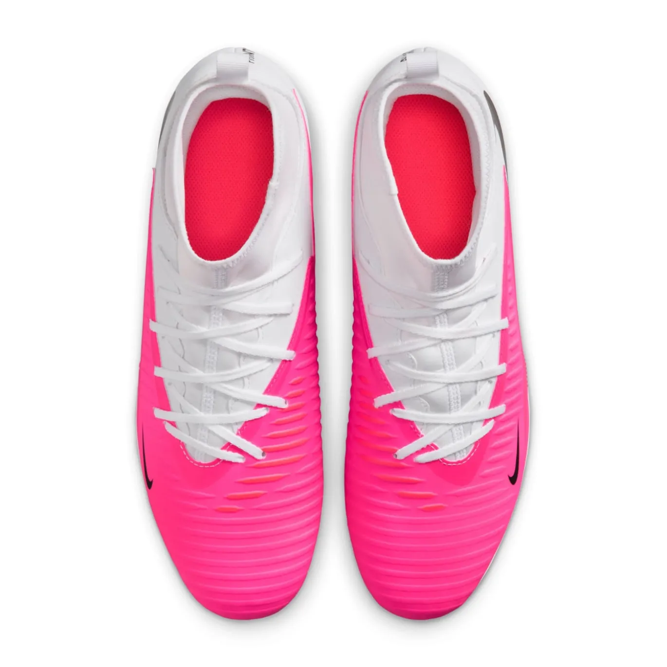 Nike Phantom 6 High Club Gras / Kunstgras Voetbalschoenen (MG) Wit Felroze Zwart