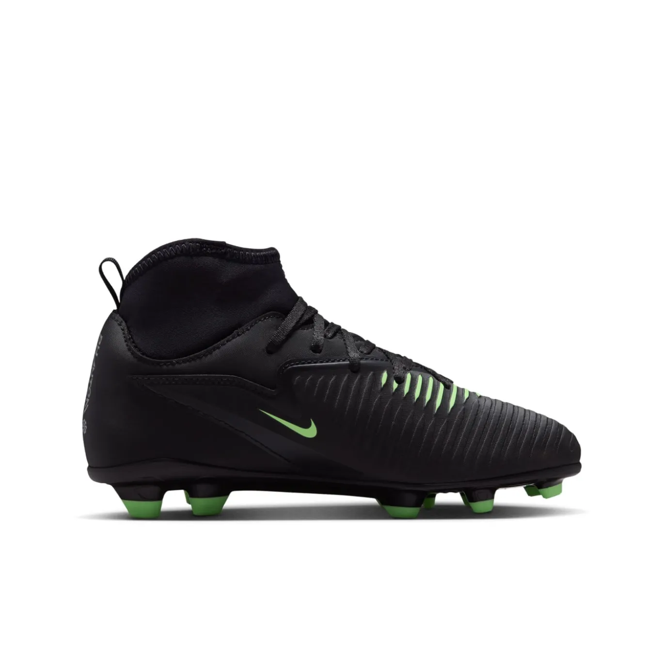 Nike Phantom 6 High Club Gras / Kunstgras Voetbalschoenen (MG) Kids Zwart Felgroen