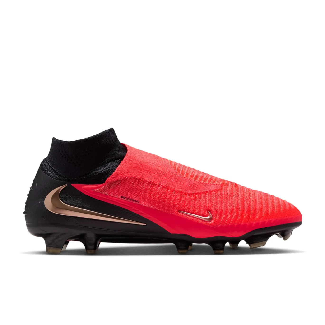 Nike Phantom 6 High Elite Gras Voetbalschoenen (FG) Zwart Felrood Goud