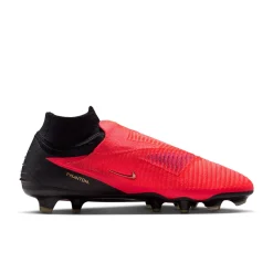 Nike Phantom 6 High Elite Gras Voetbalschoenen (FG) Zwart Felrood Goud