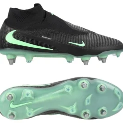 Nike Phantom 6 High Elite IJzeren-Nop Voetbalschoenen (SG) Pro Player Zwart Felgroen