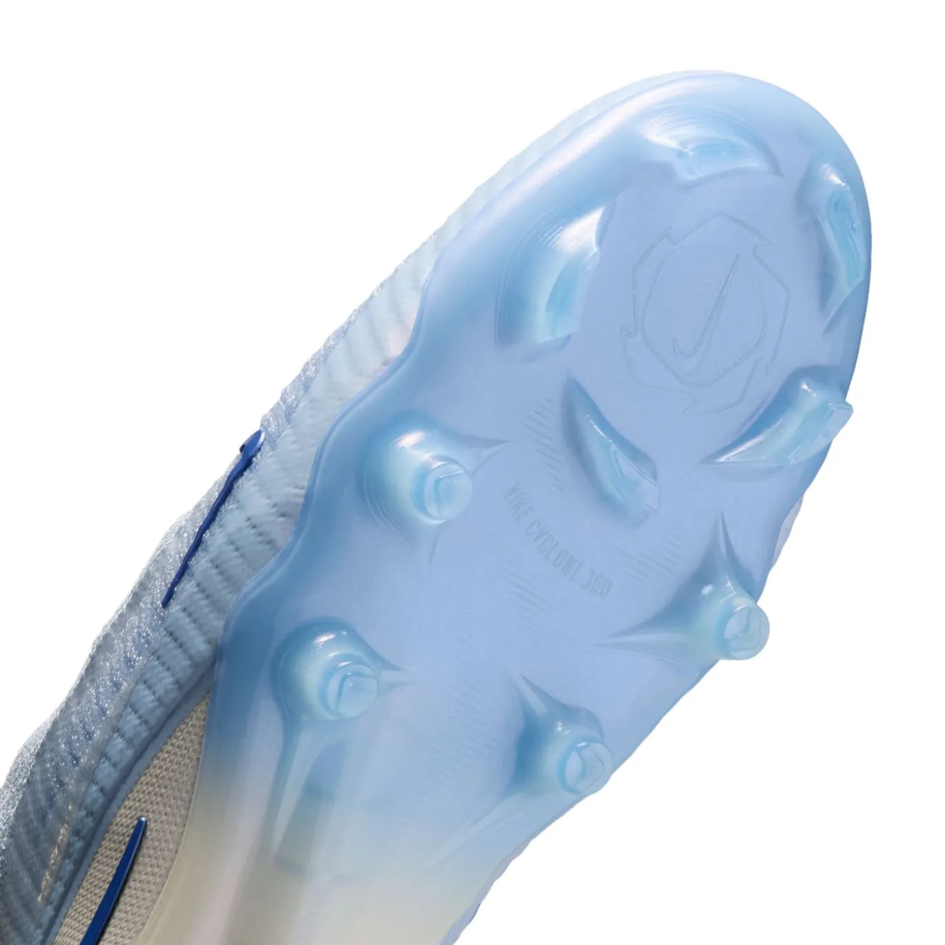 Nike Phantom 6 High LV8 Elite Gras Voetbalschoenen (FG) Gebroken Wit Lichtblauw Blauw