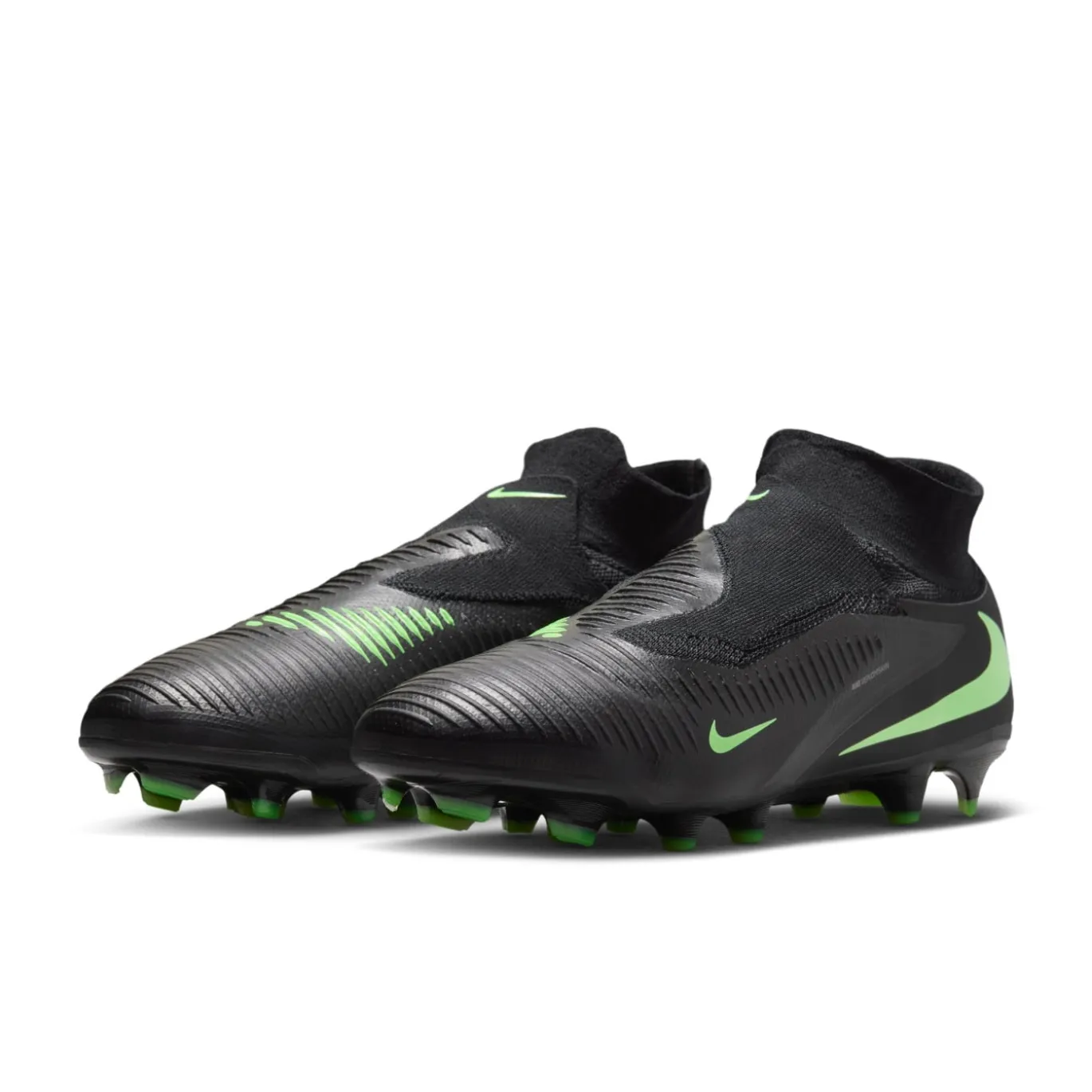 Nike Phantom 6 High Pro Gras Voetbalschoenen (FG) Zwart Felgroen