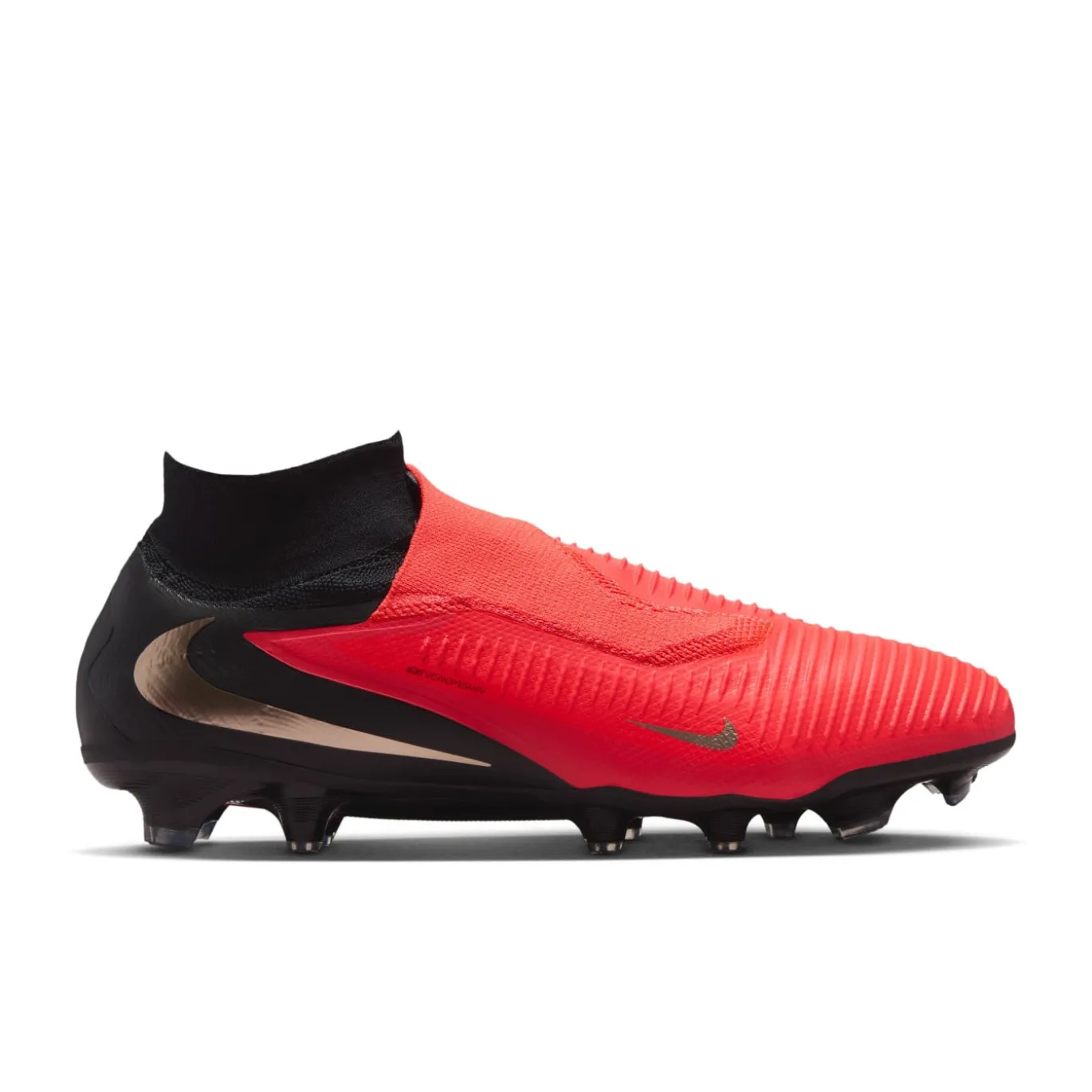 Nike Phantom 6 High Pro Gras Voetbalschoenen (FG) Zwart Felrood Goud