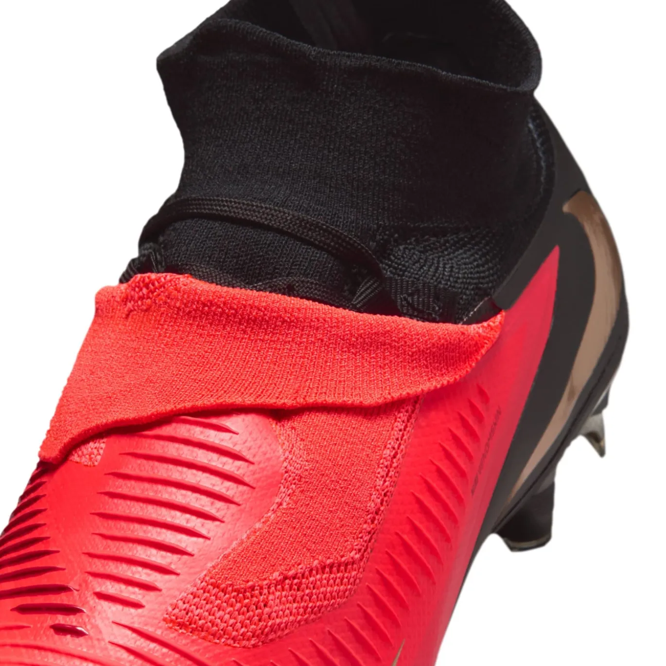 Nike Phantom 6 High Pro Gras Voetbalschoenen (FG) Zwart Felrood Goud
