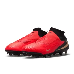Nike Phantom 6 High Pro Gras Voetbalschoenen (FG) Zwart Felrood Goud