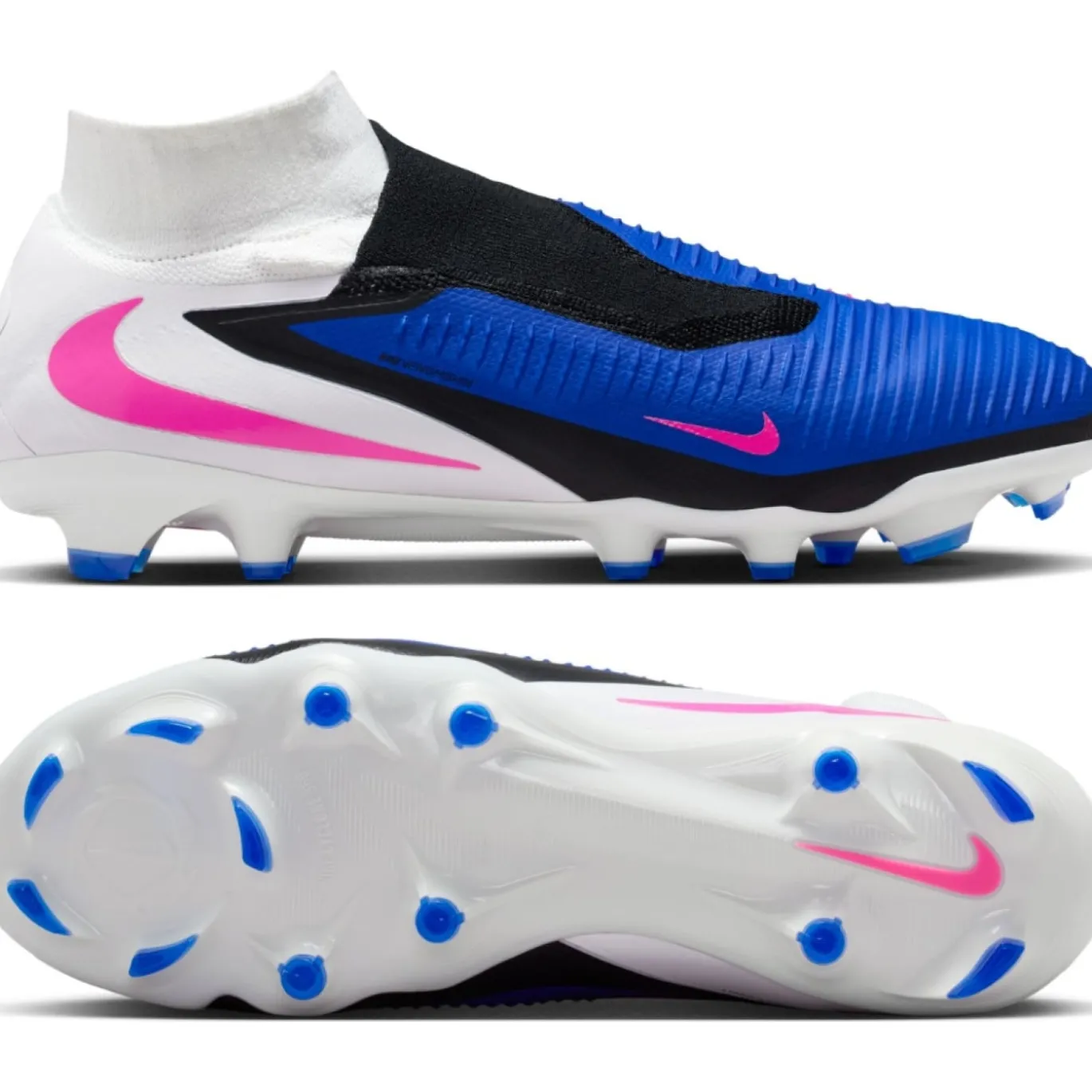Nike Phantom 6 High Pro Gras Voetbalschoenen (FG) Blauw Wit Felroze
