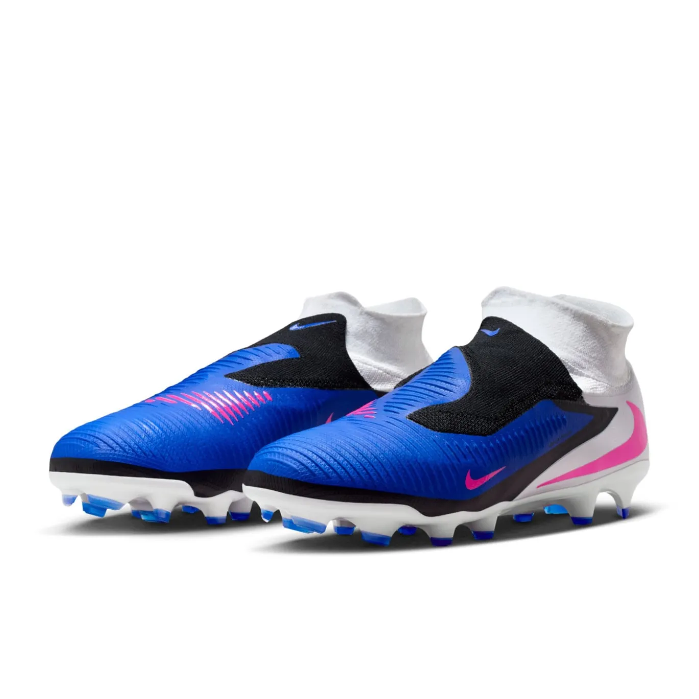 Nike Phantom 6 High Pro Gras Voetbalschoenen (FG) Blauw Wit Felroze