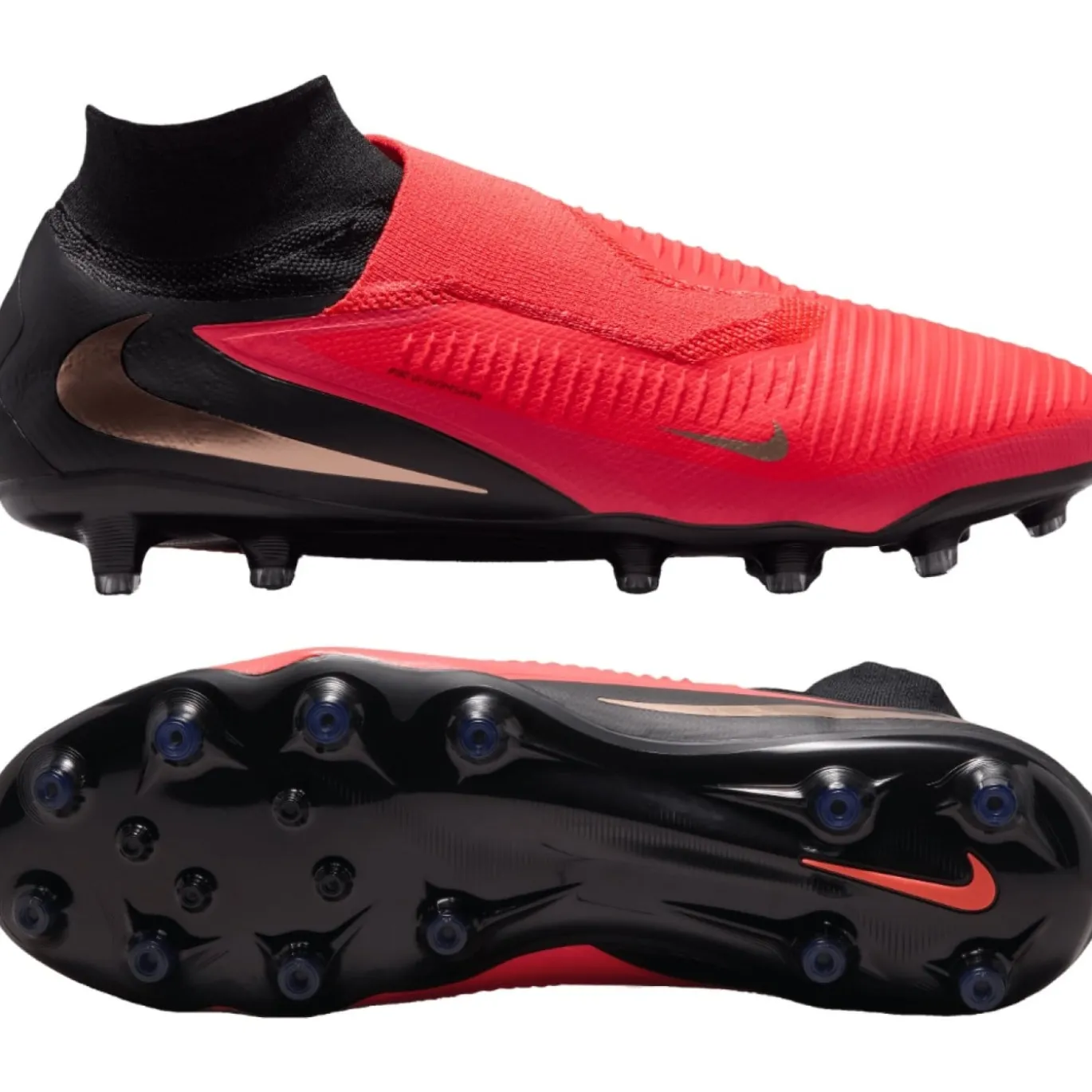 Nike Phantom 6 High Pro Kunstgras Voetbalschoenen (AG) Zwart Felrood Goud