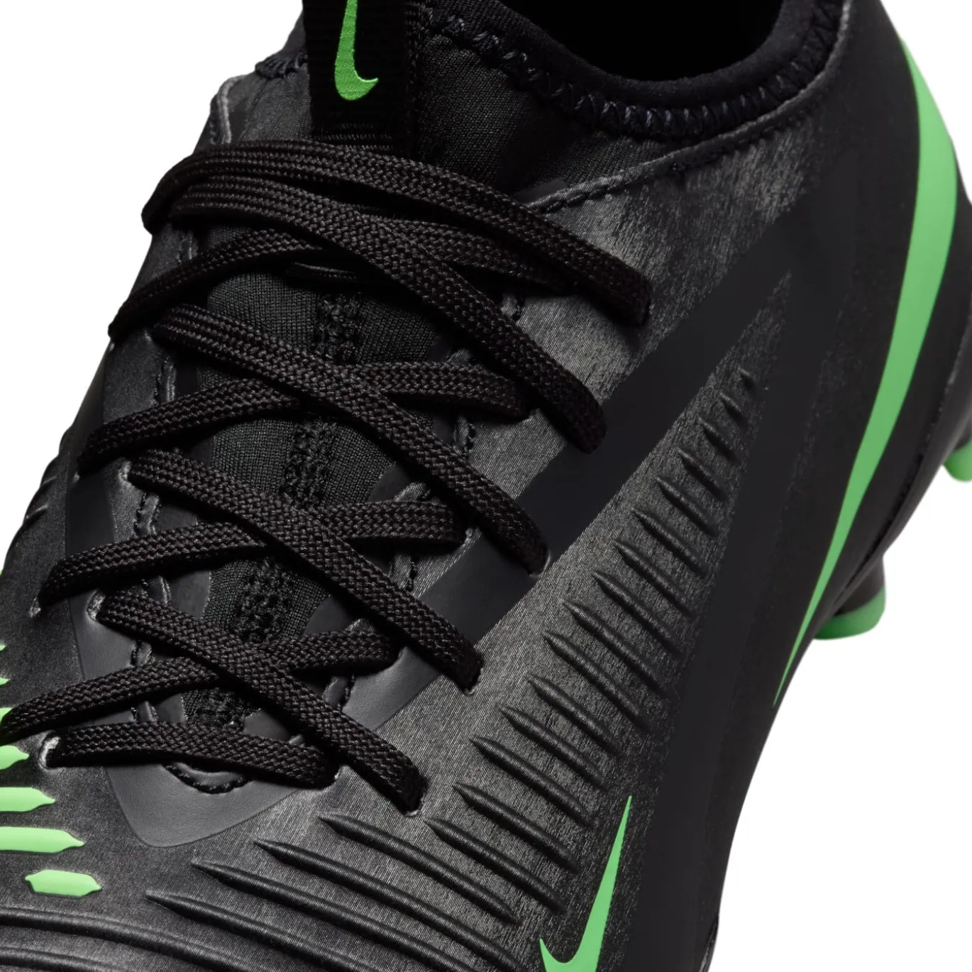 Nike Phantom 6 Low Academy Gras / Kunstgras Voetbalschoenen (MG) Kids Zwart Felgroen
