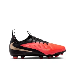 Nike Phantom 6 Low Academy Gras / Kunstgras Voetbalschoenen (MG) Kids Zwart Felrood Goud