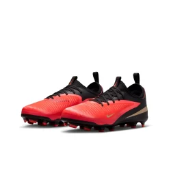 Nike Phantom 6 Low Academy Gras / Kunstgras Voetbalschoenen (MG) Kids Zwart Felrood Goud