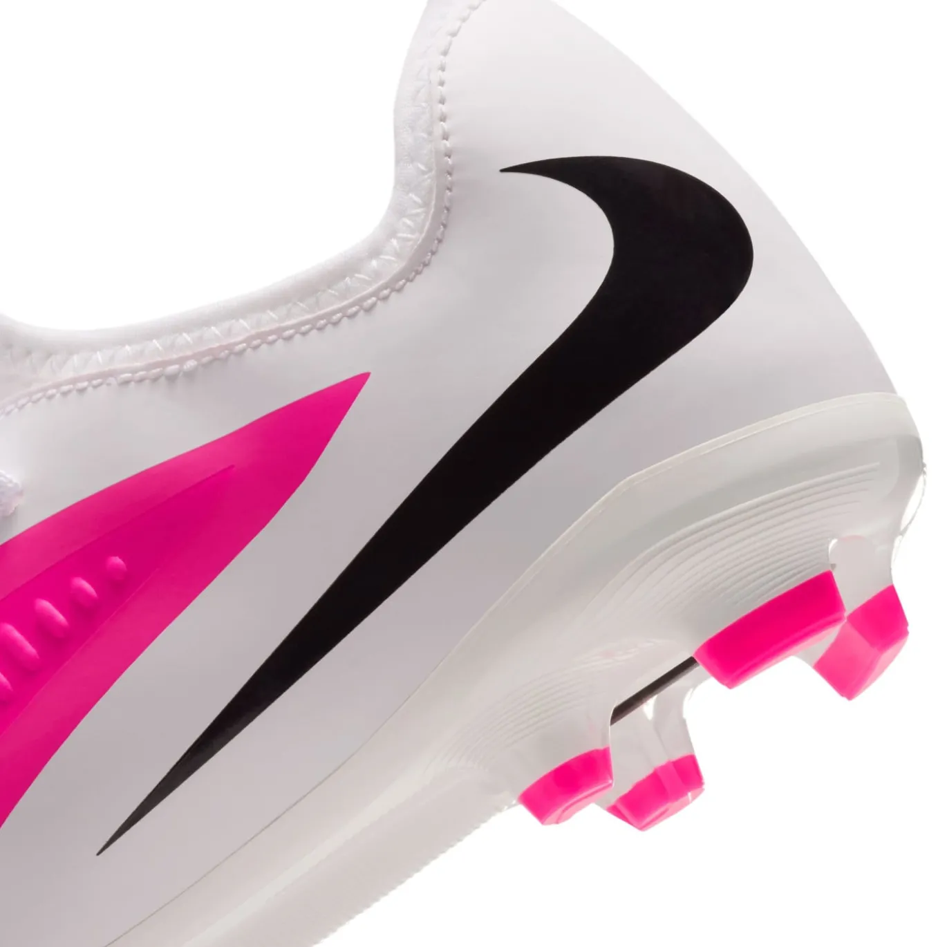 Nike Phantom 6 Low Academy Gras / Kunstgras Voetbalschoenen (MG) Kids Wit Felroze Zwart
