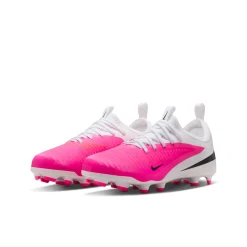 Nike Phantom 6 Low Academy Gras / Kunstgras Voetbalschoenen (MG) Kids Wit Felroze Zwart