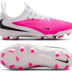 Nike Phantom 6 Low Academy Gras / Kunstgras Voetbalschoenen (MG) Kids Wit Felroze Zwart