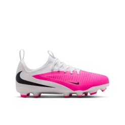 Nike Phantom 6 Low Academy Gras / Kunstgras Voetbalschoenen (MG) Kids Wit Felroze Zwart