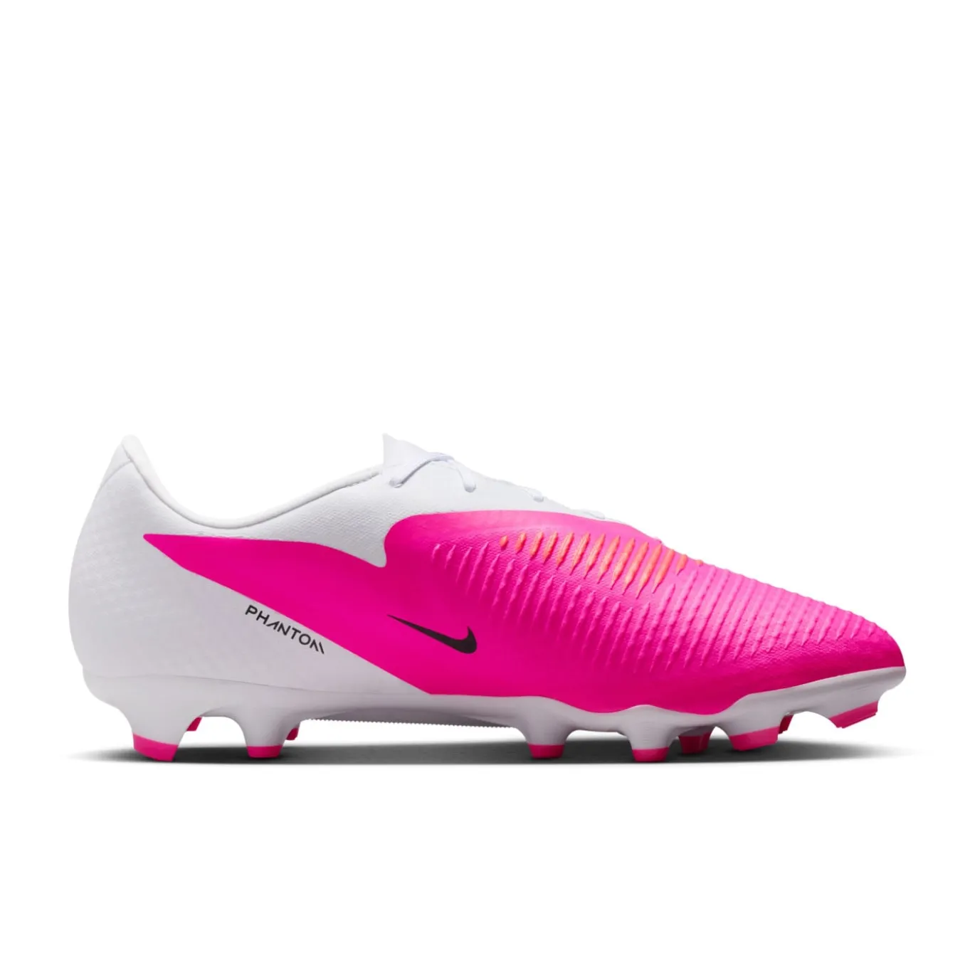 Nike Phantom 6 Low Academy Gras / Kunstgras Voetbalschoenen (MG) Wit Felroze Zwart