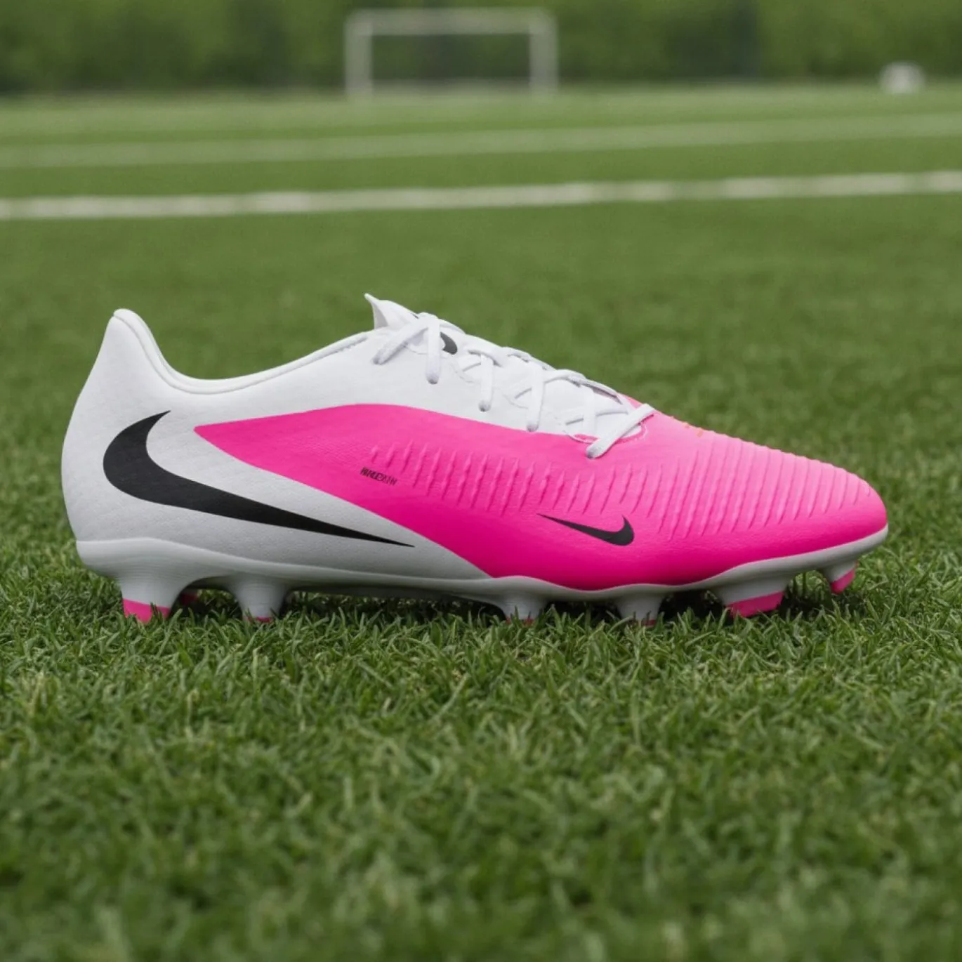 Nike Phantom 6 Low Academy Gras / Kunstgras Voetbalschoenen (MG) Wit Felroze Zwart