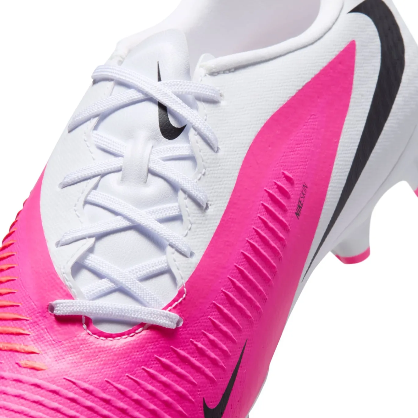 Nike Phantom 6 Low Academy Gras / Kunstgras Voetbalschoenen (MG) Wit Felroze Zwart