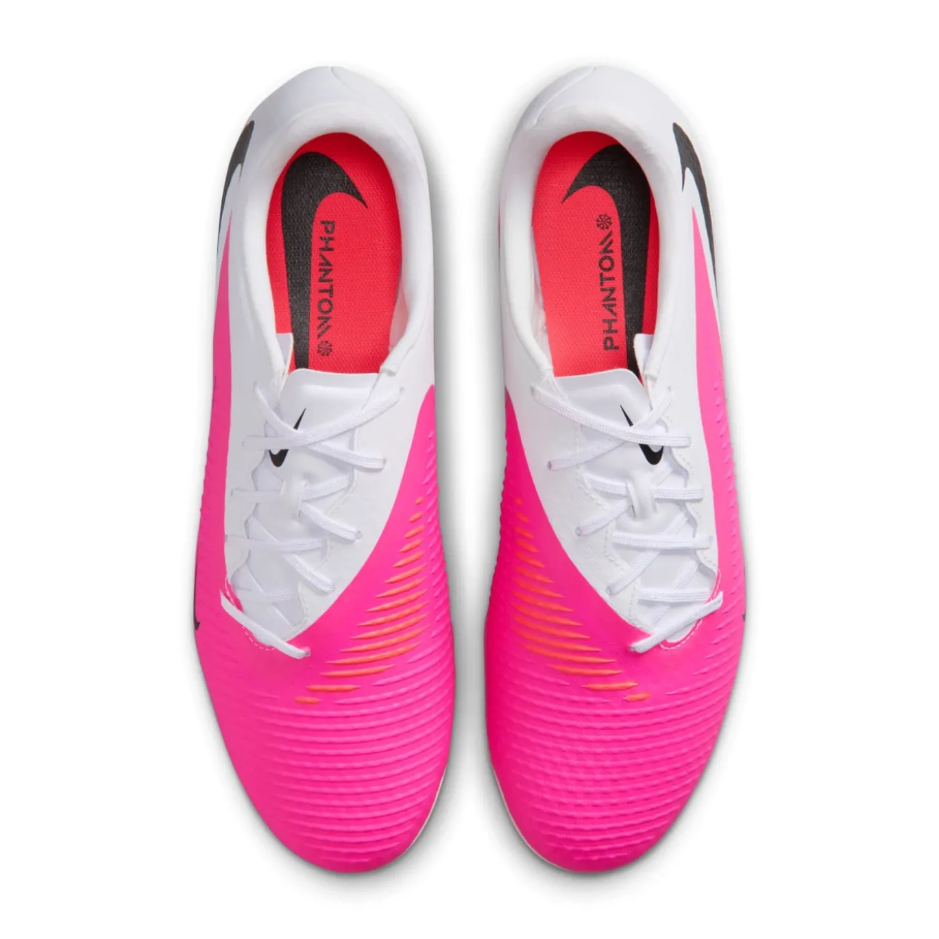 Nike Phantom 6 Low Academy Gras / Kunstgras Voetbalschoenen (MG) Wit Felroze Zwart
