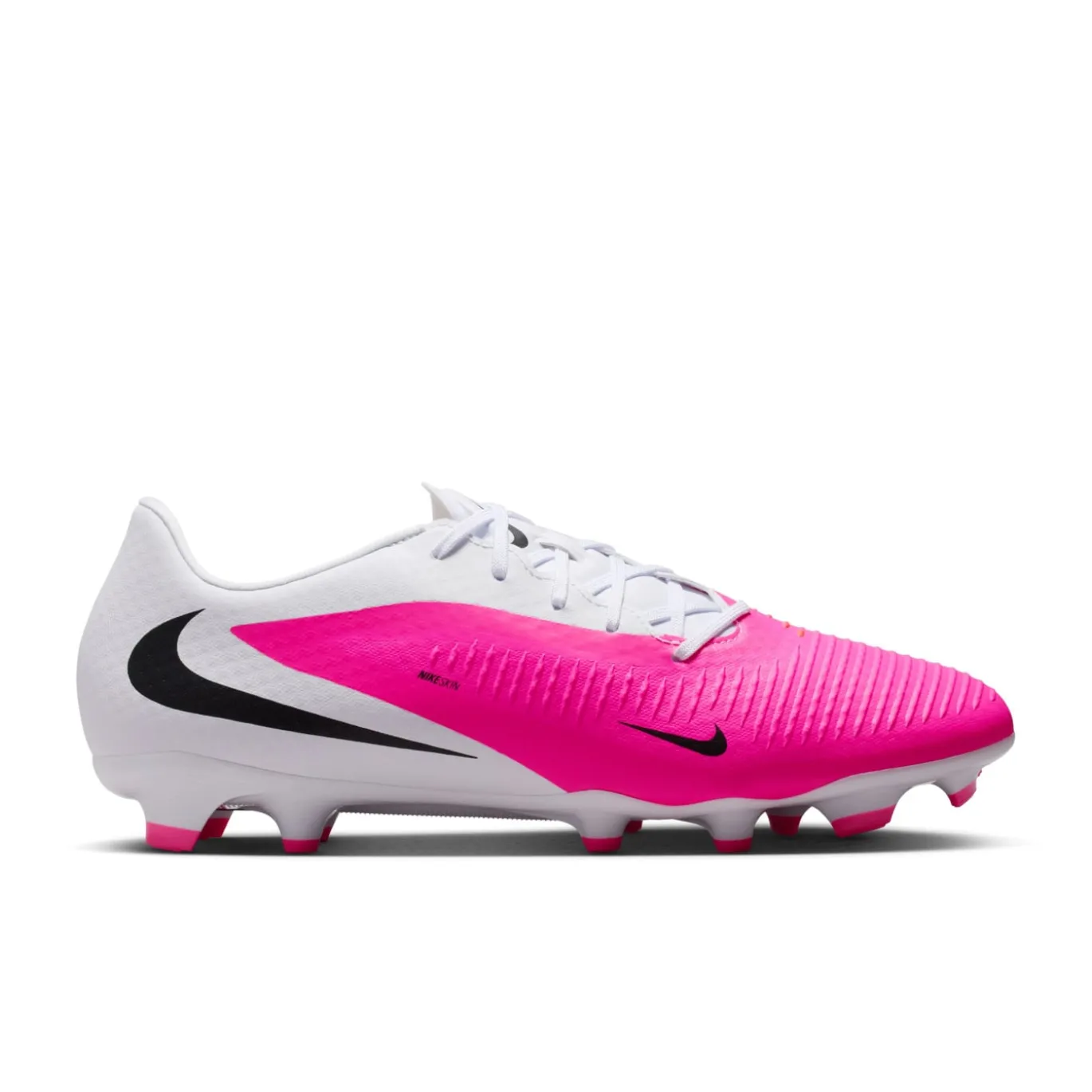 Nike Phantom 6 Low Academy Gras / Kunstgras Voetbalschoenen (MG) Wit Felroze Zwart