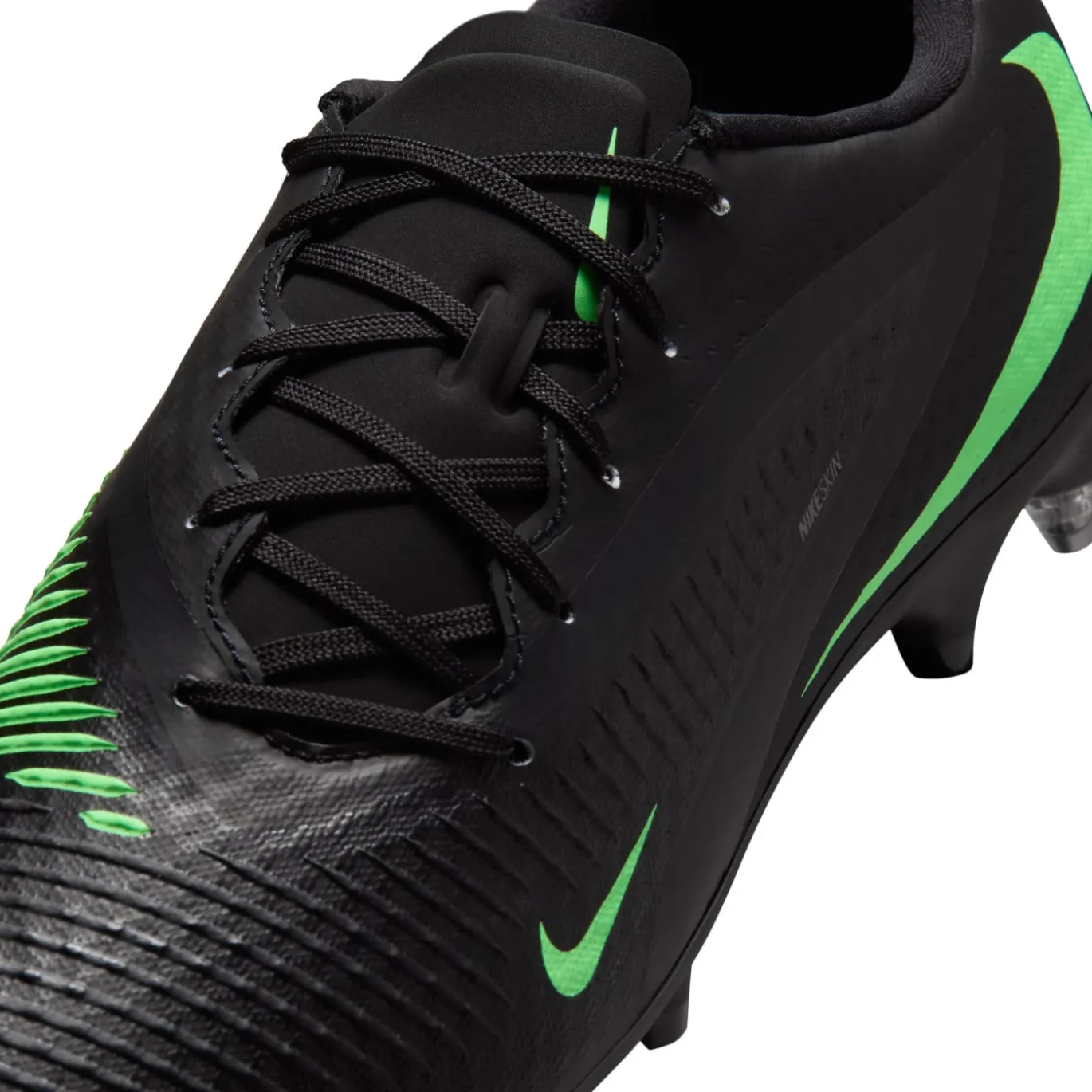 Nike Phantom 6 Low Academy IJzeren-Nop Voetbalschoenen (SG) Anti-Clog Zwart Felgroen