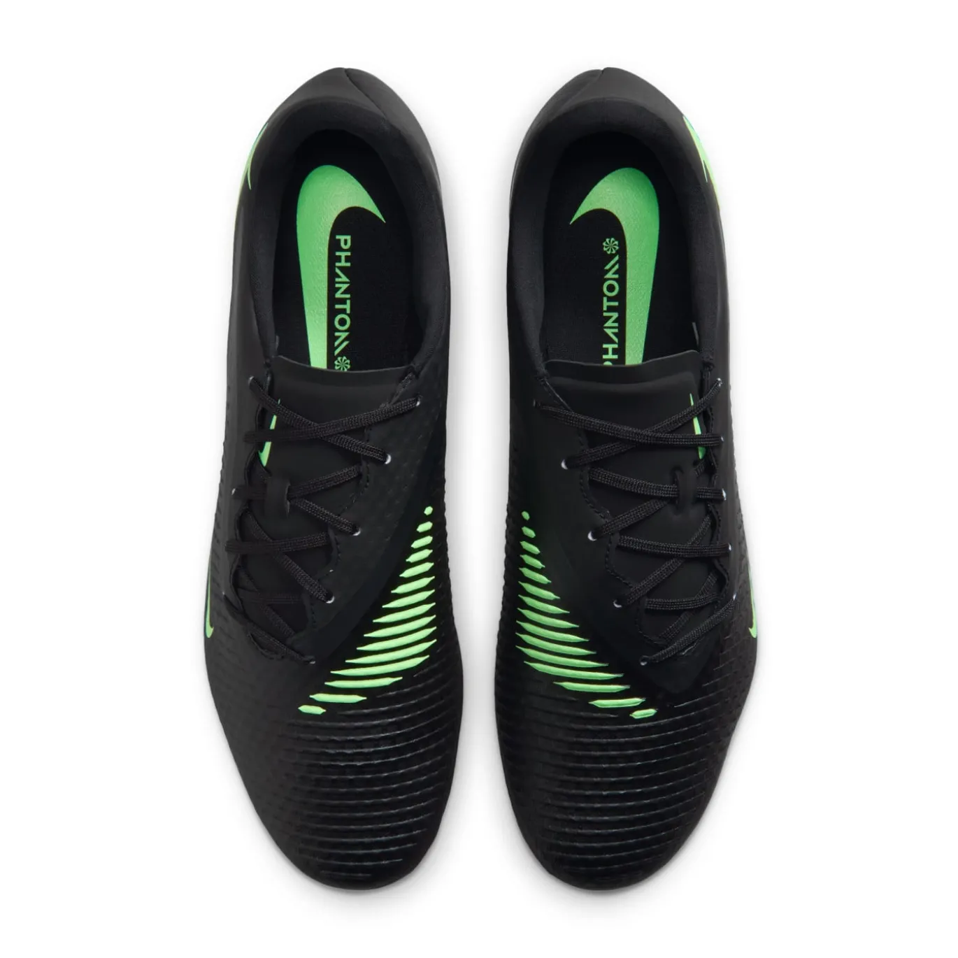 Nike Phantom 6 Low Academy IJzeren-Nop Voetbalschoenen (SG) Anti-Clog Zwart Felgroen