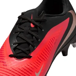 Nike Phantom 6 Low Academy IJzeren-Nop Voetbalschoenen (SG) Anti-Clog Zwart Felrood Goud