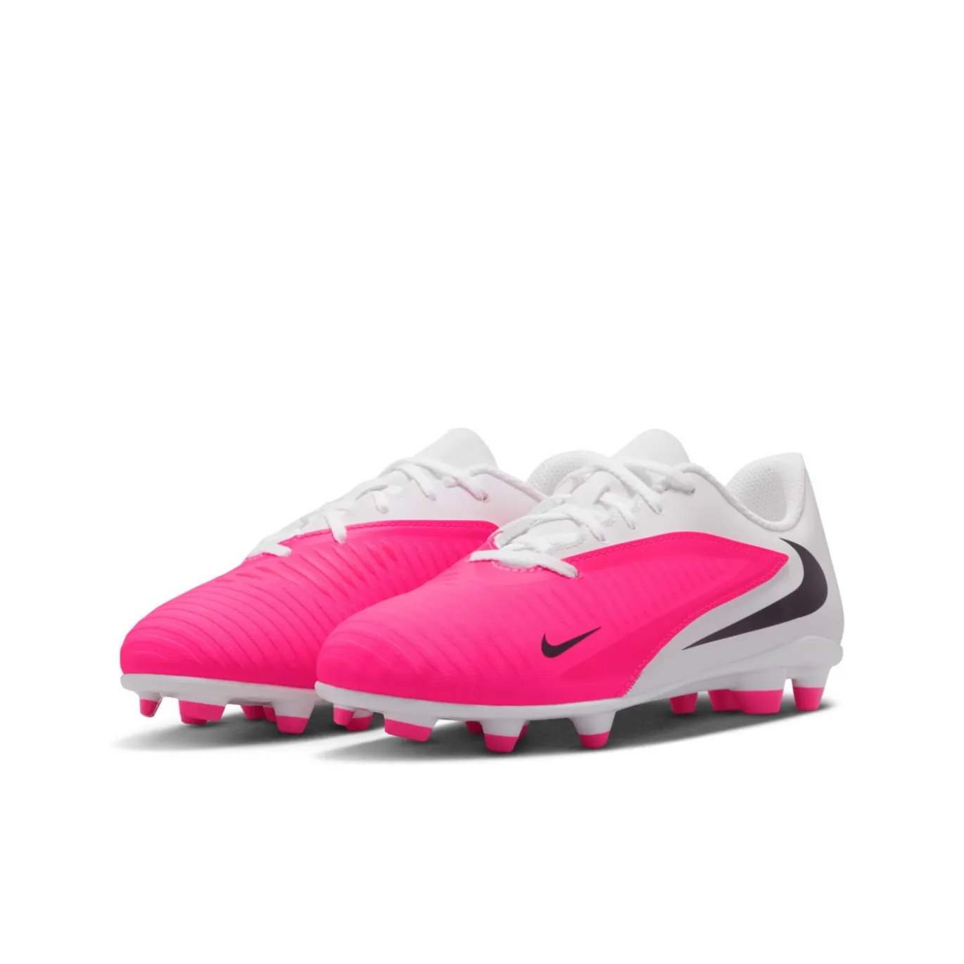 Nike Phantom 6 Low Club Gras / Kunstgras Voetbalschoenen (MG) Kids Wit Felroze Zwart