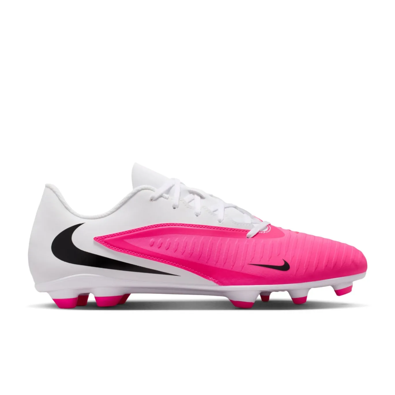 Nike Phantom 6 Low Club Gras / Kunstgras Voetbalschoenen (MG) Wit Felroze Zwart