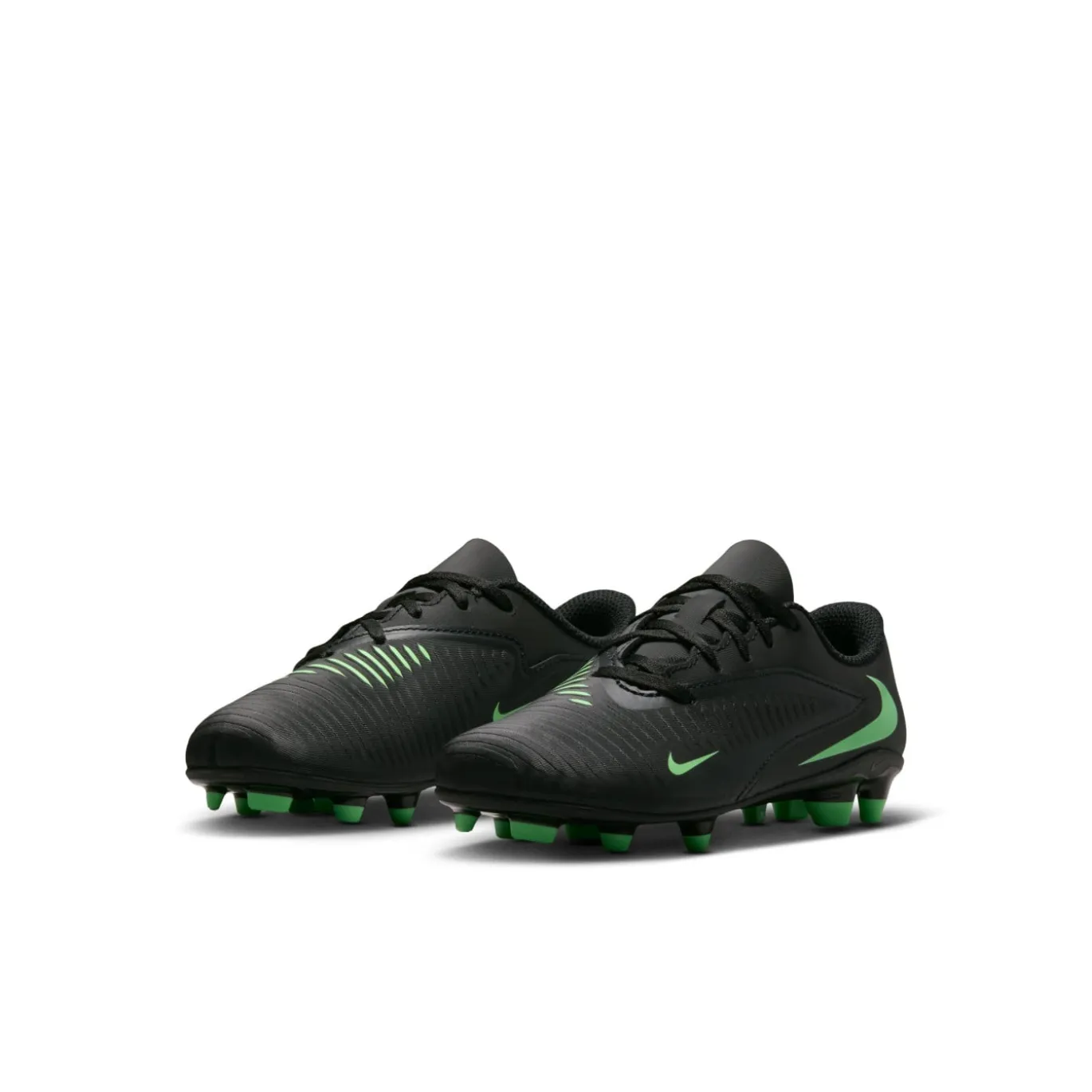 Nike Phantom 6 Low Club Gras / Kunstgras Voetbalschoenen (MG) Peuters/Kleuters Zwart Felgroen