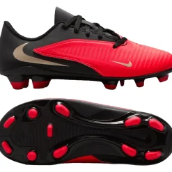 Nike Phantom 6 Low Club Gras / Kunstgras Voetbalschoenen (MG) Peuters/Kleuters Zwart Felrood Goud