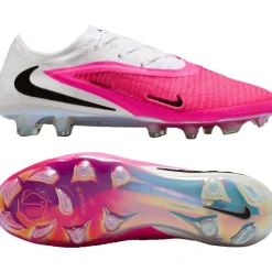 Nike Phantom 6 Low Elite Gras Voetbalschoenen (FG) Wit Felroze Zwart