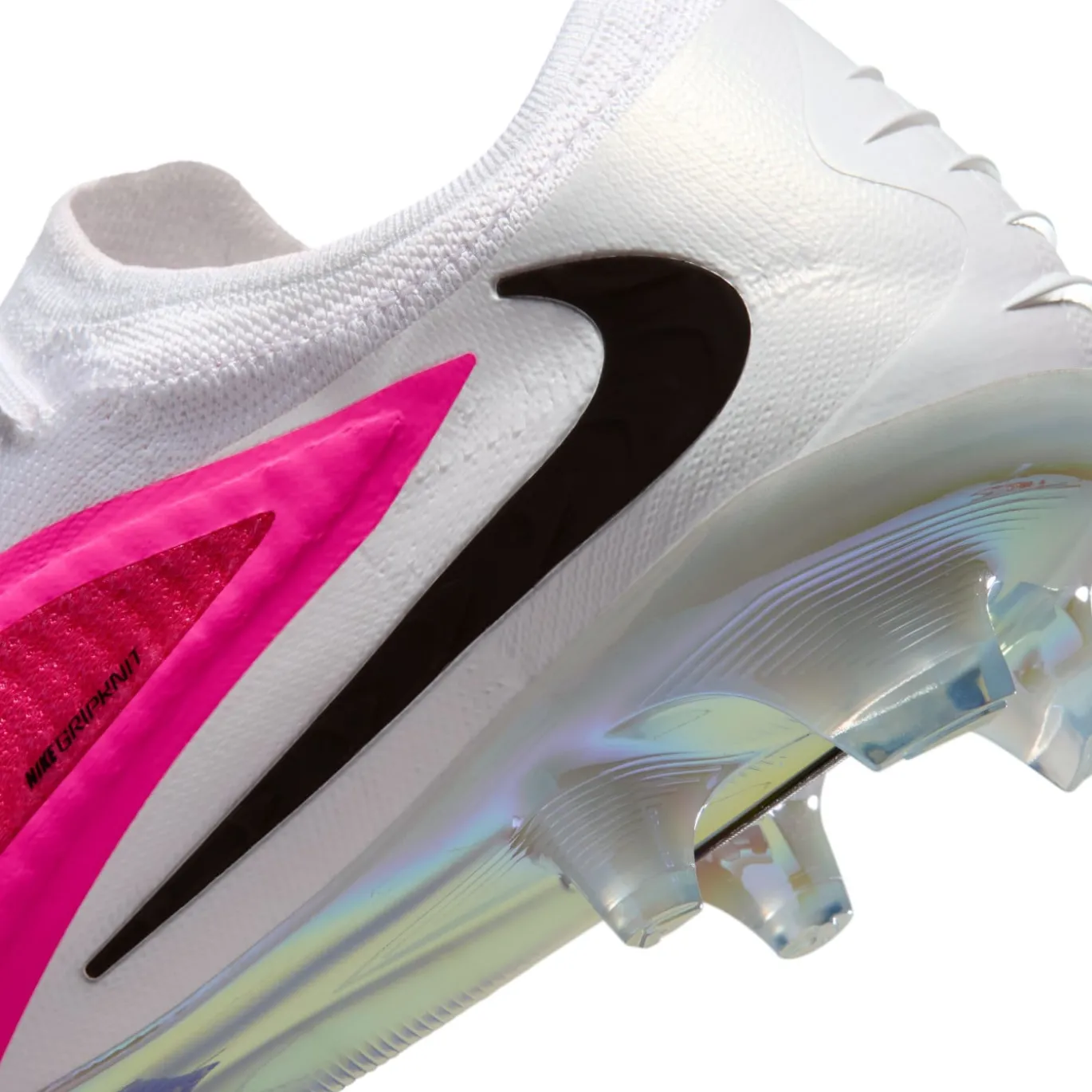 Nike Phantom 6 Low Elite Gras Voetbalschoenen (FG) Wit Felroze Zwart