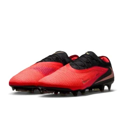 Nike Phantom 6 Low Elite Gras Voetbalschoenen (FG) Zwart Felrood Goud