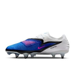 Nike Phantom 6 Low Elite IJzeren-Nop Voetbalschoenen (SG) Pro Player Blauw Wit Felroze